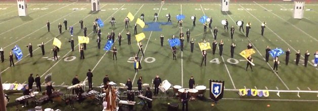 Tahoma High School Field Show Ensemble performing at the Tahoma football game Oct. 12.