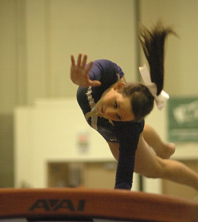 Tahoma's Bri McKenny finished eighth on the vault in the state tournament Saturday.