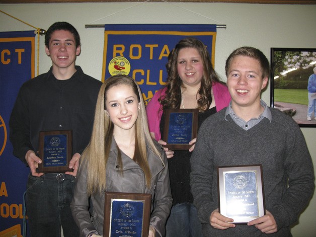 Maple Valley Rotary students of the month from Tahoma High School for the month of January.  (Back Left to right): Jonathan Sawin