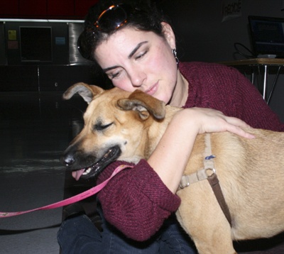 Kat Wamba brought Mico and her three other dogs to Cedar River Middle School Oct. 19.