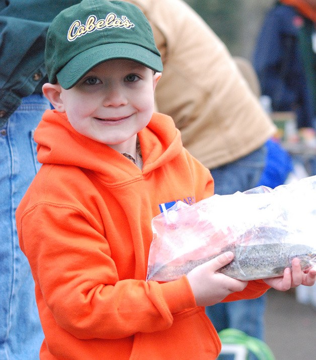 There were smiles and fish were at Lake Wilderness Park for the Greater Maple Valley-Black Diamond Chamber of Commerce fishing derby.