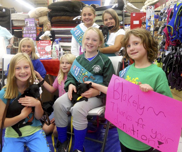 Girl Scout Troop 41468 members at the Covington Petco Sept. 22. Front row