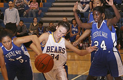 It was a battle for the ball between the Bears and Eagles at Tahoma Friday night. Tahoma lost 56-30.