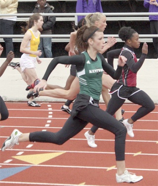 Holly Dehart from Kentwood took first place in the 100 meters with a time of 12.35 seconds.