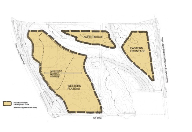 Potential primary development zones (maximum suggested extent)