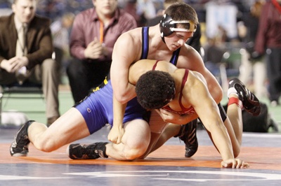 Nick Bayer of Tahoma defeated Bethel’s Tegan Franco for the state championship at the 2009 Mat Classic. Bayer will aim for his third state title this season.