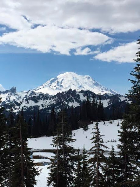 Mount Rainier on a spring day last year.