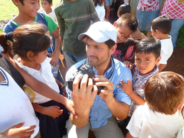 Joe Hafner is surrounded by children during a recent trip to Nicaragua. Hafner founded Go For Hope for which Ryan Light is raising money.