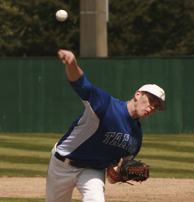 Chris Kerwood threw a shutout against Gig Harbor Saturday in the West Central District tournament at Heidelberg Park in Tacoma.