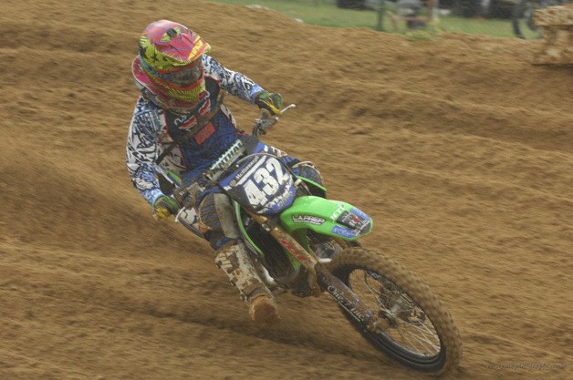 Cody McDonough rides in a race earlier this year. McDonough