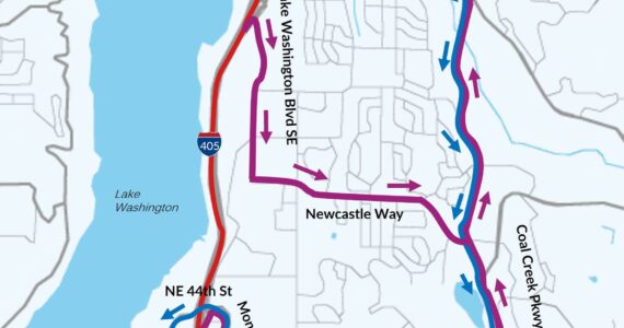 I-405 through Renton will be closed throughout the weekend, beginning Friday, Sept. 13 and ending early Monday, Sept. 15. Courtesy of WSDOT.