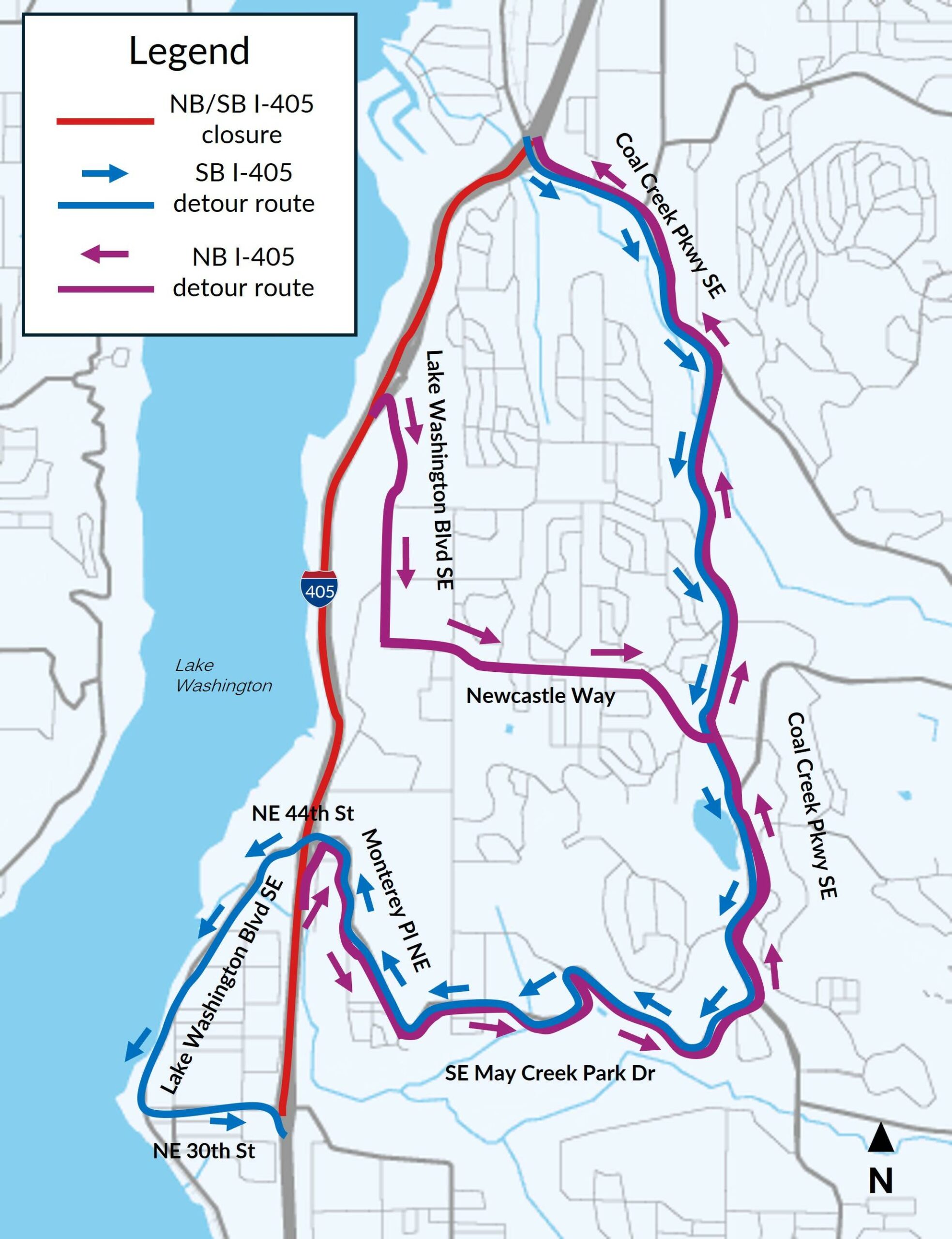 I-405 through Renton will be closed throughout the weekend, beginning Friday, Sept. 13 and ending early Monday, Sept. 15. Courtesy of WSDOT.