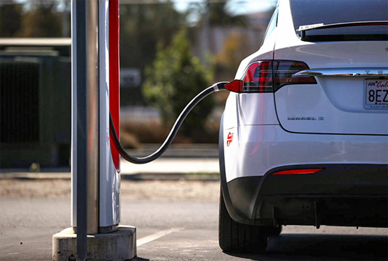 An electric vehicle at a charging station. Courtesy Photo
An electric vehicle at a charging station. Courtesy Photo